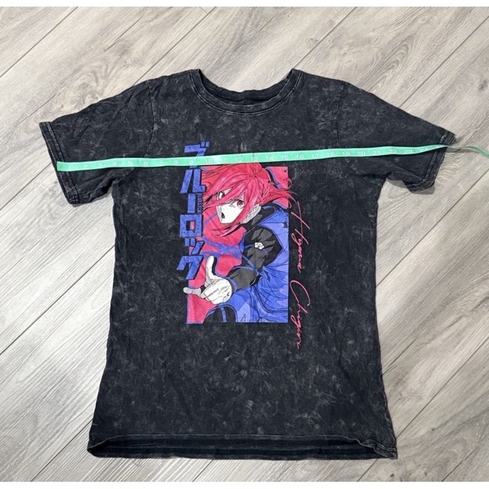 Blue Lock Hyoma Chigiri Graphic Tee Mens Small Black Acid Wash Good Anime Shirt - Picture 2 of 3